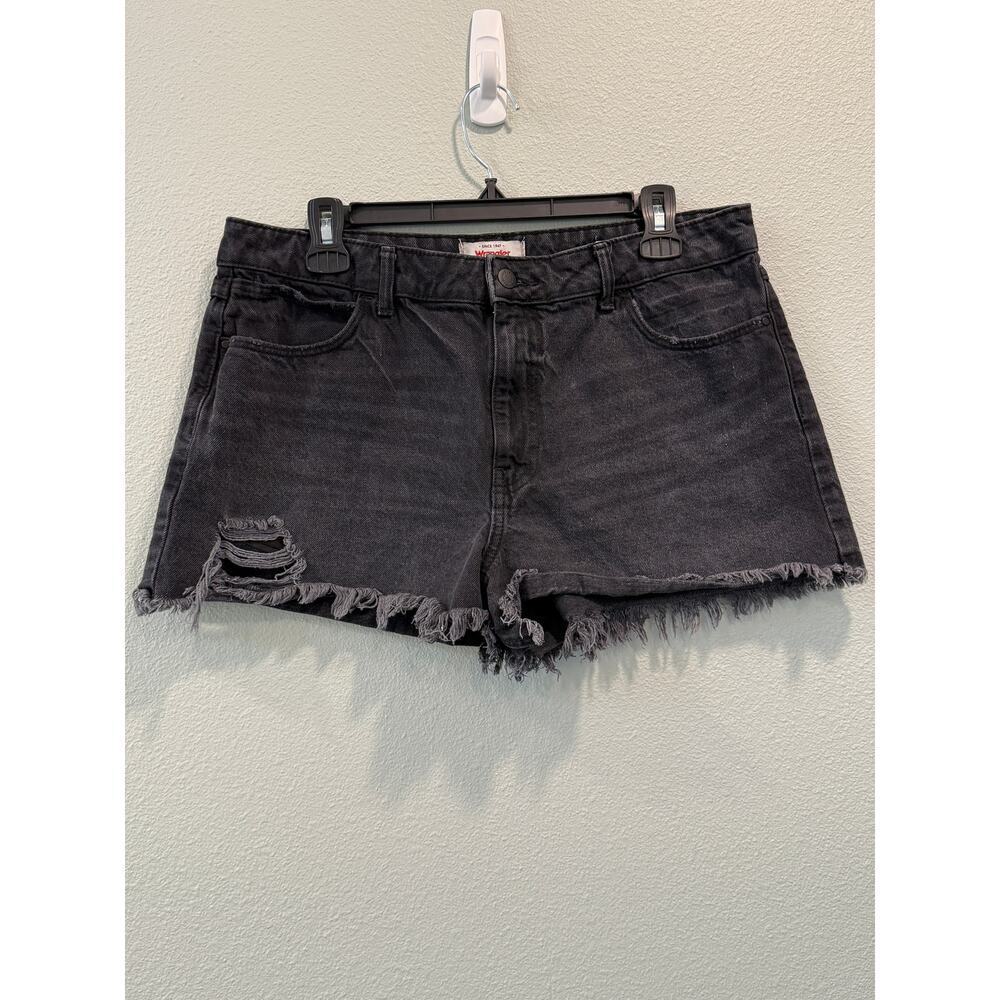 Wrangler High Rise Vintage Shorts; Black Wash, Size 14 - Picture 2 of 5